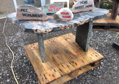 Decorative Bench with Pet Monuments